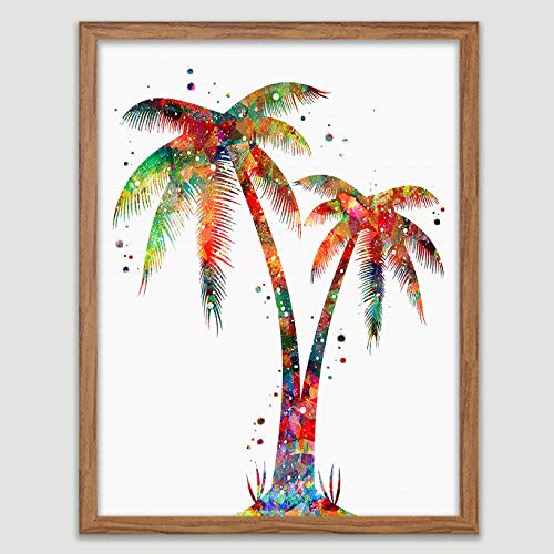 Palm Trees Watercolor Poster Coastal Art Print Tropical Wall Art Beach Decor Palm Tree Botanical Wall Decor Summer Home Decor Wall Hanging Palm Trees Room Decor Beach Cottage Decor