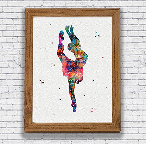 Ballerina Watercolor Print Dance Wall Art Girls Room Wall Decor Ballet Studio Decor Gift For Dancer Ballerina
