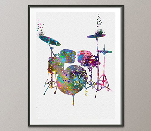 Drums Watercolor Poster Art Print Wall Decor Artworks Wall Art Dining Room Art Wall Hanging Kitchen Decor House Warming
