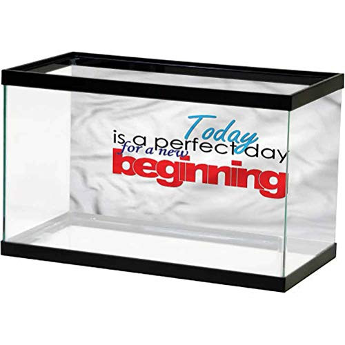 ScottDecor Motivational Aquarium 3D Backdrops New Beginnings Side Aquarium Poster Background Decoration L24 X H16 Inch