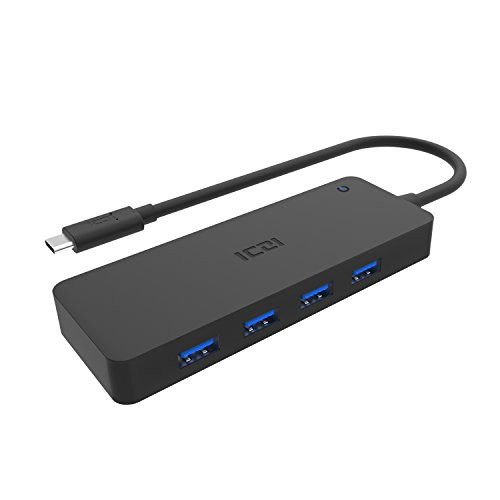 USB C Hub 7-Port, ICZI Type C to USB 3.0 Hub Compatible with Thunderbolt 3 Port for Chromebook Pixel, MacBook Pro, ASUS U4100, Lenovo Yoga 900, Dell XPS15 and more - Black
