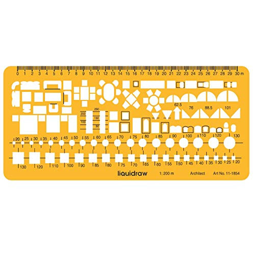 Liquidraw 1 200 Scale Architectural Scale Ruler Drawing Template Stencil Architect Technical Drafting Supplies Architecture Furniture Design Symbols for House Interior Floor Plan