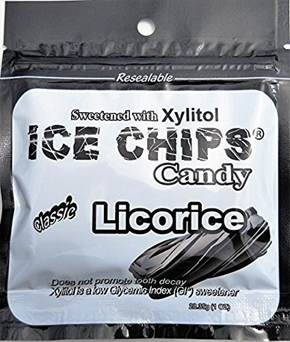 Ice Chips Candy in Re-sealable Pouches  Licorice 12-Pack