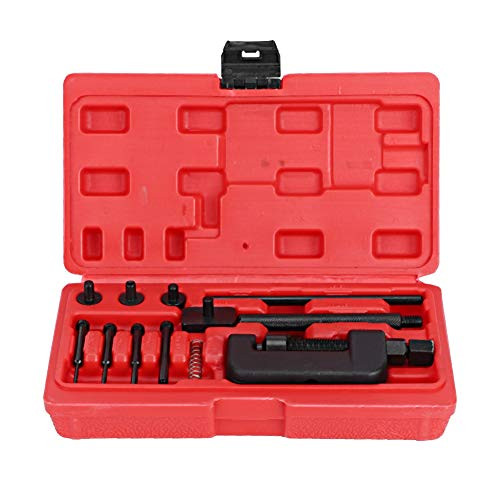 Chain Breaker SplitterMotorcycle Chain Breaker Splitter Link Riveter Universal Set Riveting Tool Heavy Duty Chain Link Removal Tool