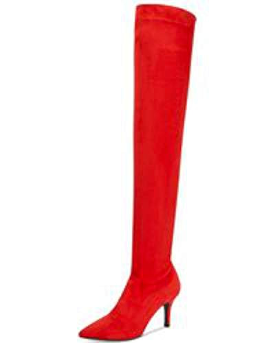 I.N.C. International Concepts I35 Briella Over The Knee Boots Red Lava 5 US