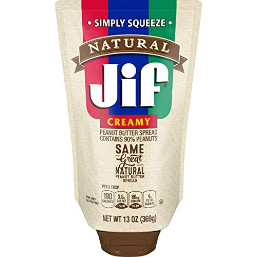 Jif Squeeze Peanut Butter 13 Oz Pack of Smooth Texture Portable Peanut Butter Pouch Natural Creamy 10 Count