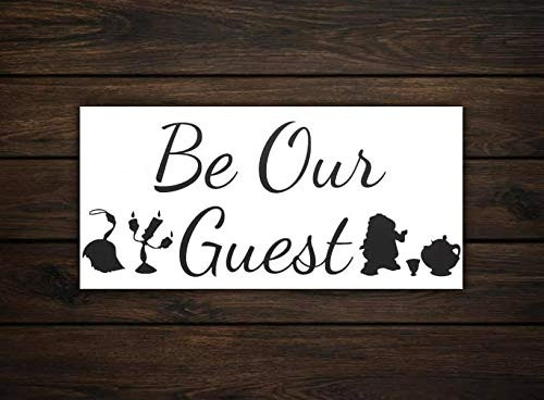 Be Our Guest Sign   Beauty and the Beast   Disney Wall Art   Disney Gifts   Wooden Disney Sign   Disney Plaque   Guest Bedroom Decor -by LEADING EDGE DESIGNS