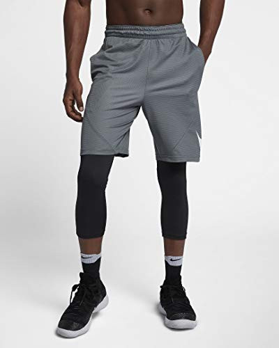 Nike HBR Mens Basketball Shorts Iron Grey White Medium