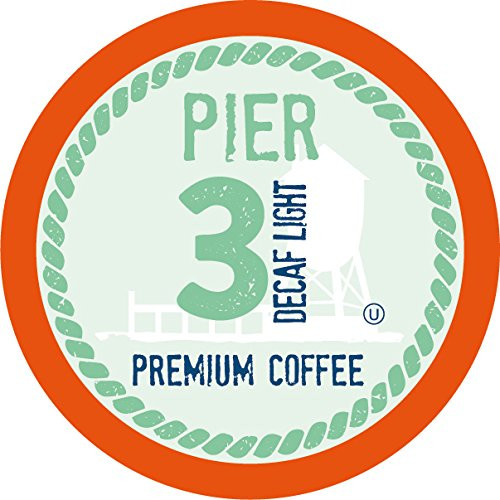 Pier 3 Single-Cup Coffee for Keurig K-Cup Brewers, Light Roast Decaf, 40 Count