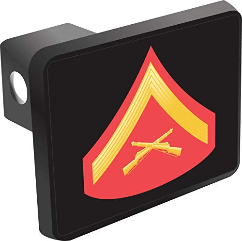 U.S. Marine Corps Lance Corporal Red   Gold Trailer Hitch Cover