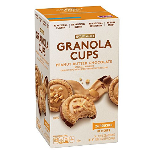 Nature Valley Granola Cups - Peanut Butter Chocolate Net wt 32.04 OZ  24 pouches of 2 cups