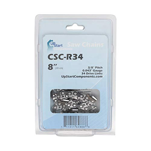 UpStart Components 6 Pack Replacement 8-Inch Micro Lite R34 90PX Low Profile Chainsaw Chain for Remington 104316-01 Chainsaw  8 inch  Length 3 8 inch  Pitch 0.043 inch  Gauge 34 Drive Links
