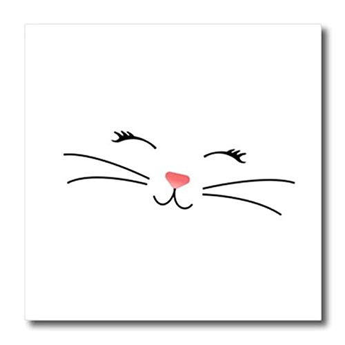 3D Rose Too Cute White Kitty Cat Face Nose and Whiskers Iron On Heat Transfer 10 x 10, 3D Rose Too Cute White Kitty Cat Face Nose and Whiskers Iron On Heat Transfer 10 x 10,
