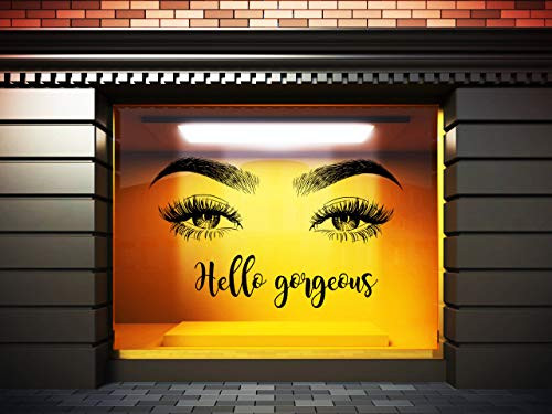 Tamengi Eyelashes Decal Hello Gorgeous Beauty Salon Lashes Decals Eyes Wall Sticker Lashes Sticker Microblading Brows Brow Decal Brows 30inch