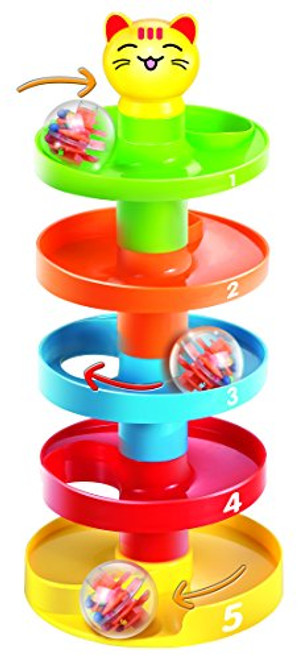 5 Layer Ball Drop and Roll Swirling Tower for Baby and Toddler Development Educational Toys | Stack, Drop and Go Ball Ramp Toy Set includes 3 Spinning Acrylic Activity Balls with Colorful Beads 5 Layer Ball Drop and Roll Swirling Tower for Baby and Toddler Development Educational Toys | Stack, Drop and Go Ball Ramp Toy Set includes 3 Spinning Acrylic Activity Balls with Colorful Beads