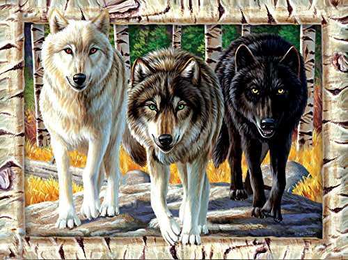 Wolf Pack Colors 1000 Pc Jigsaw Puzzle by SunsOut