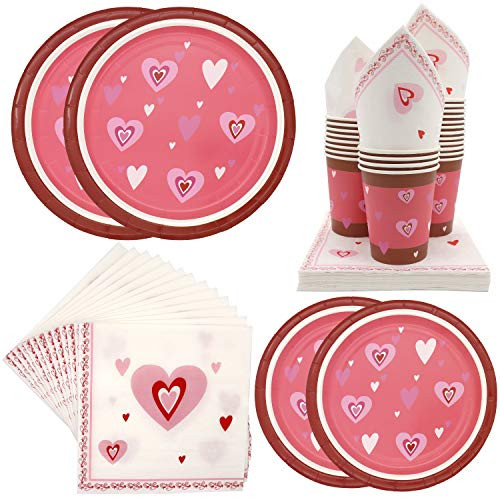 Pandecor Valentines Day 120 Pcs Party Supplies -Serves 30- Disposable Tableware SetInclude 30 Dinner Plates30 Dessert Plates30 Cups and 30 Napkins Pandecor Valentines Day 120 Pcs Party Supplies -Serves 30- Disposable Tableware SetInclude 30 Dinner Plates30 Dessert Plates30 Cups and 30 Napkins