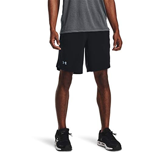 Under Armour Mens Launch Stretch Woven 9-Inch Shorts Black Reflective 2XL