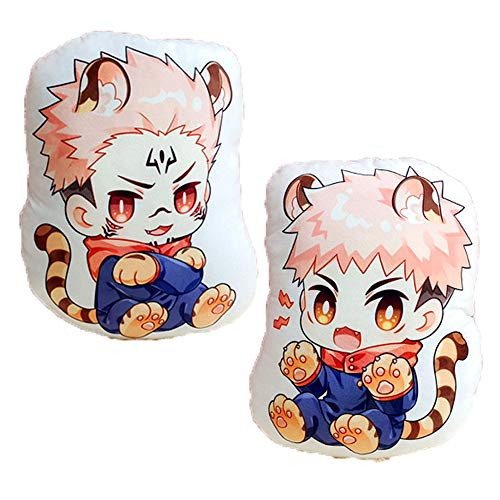 futurecos Anime Plushies Jujutsu Kaisen Sukuna Ryomen Cute Ear Plush Toy Pillows Anime Yuji Itadori Throw Pillows Figure Plushie Back Cushions Gifts for Boys Girls Teens