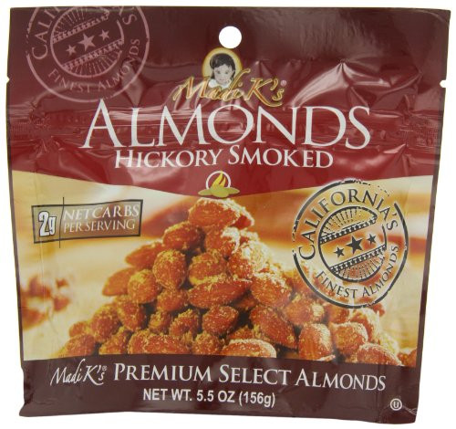 Madi Ks Hickory Smoked Almonds 5.5-Ounce Pouches  Pack of 12