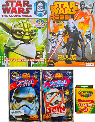 Bendon Star Wars Rebels Jumbo Coloring and Activity Books to Color with 2 Star Wars Rebels Play Pack Grab and Go That Includes Inside Colors Stickers and More Bonus Crayola Crayons