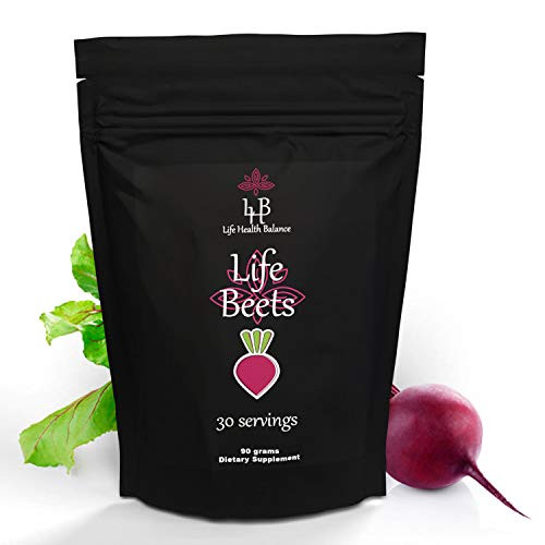 Life Beets Circulation Superfood Concentrated Beetroot Powder Nitric Oxide Boosting Supplement 90 Grams