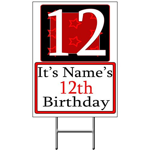 Personalized 12 Year Old Yard Sign  Each  - Customized by Partypro