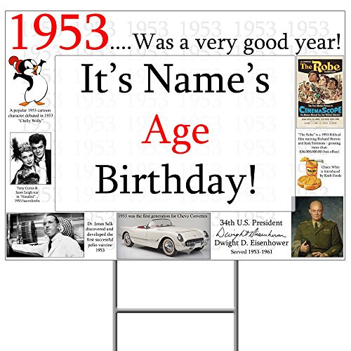 1953 68th Birthday Yard Sign  Each  Customized by Partypro