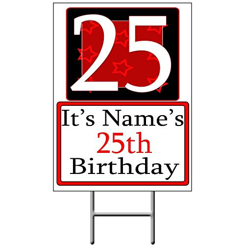 Personalized 25 Year Old Yard Sign  Each  - Customized by Partypro