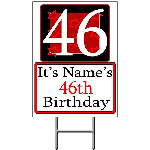 Personalized 46 Year Old Yard Sign  Each  - Customized by Partypro