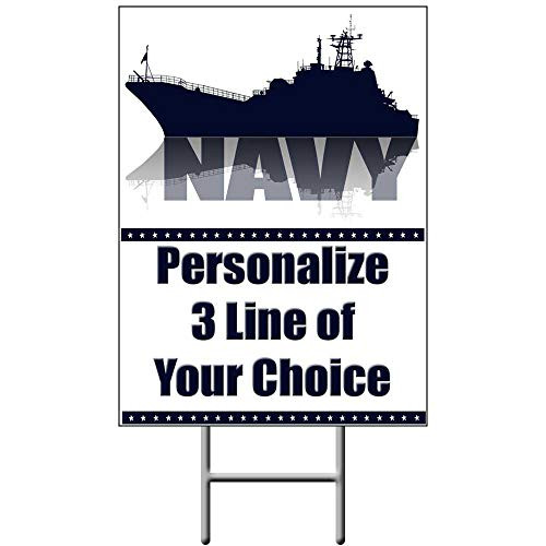 US Navy Ship Personalized Yard Sign  Each  - Customized by Partypro