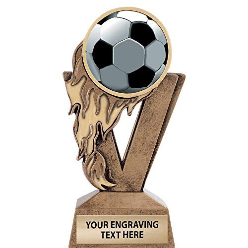 Crown Awards Gold Soccer Ball Trophies 6.25 inch  H Custom Fireball Soccer Ball Trophy