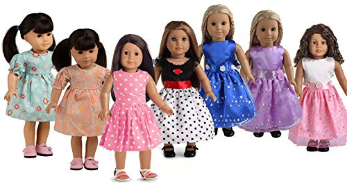 sweet dolly 7 Dresses Doll Clothes Fits 18 Inch Doll American Girl Doll