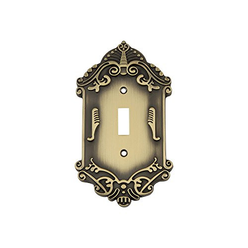 Nostalgic Warehouse 719722 Victorian Switch Plate with Single Toggle, Antique Brass