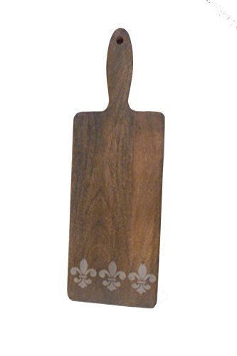 Wood Cutting Board Fleur-De-Lis Wall Hanging 19 x 6 Carson Home