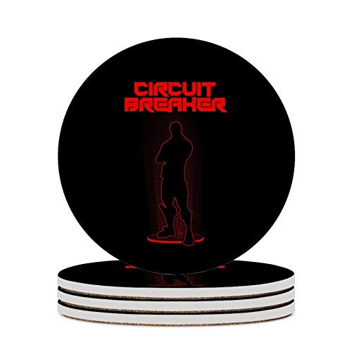 Round Ceramic Stone Coaster Set of 4 Battle Royale Circuit Breaker Round Coaster Drink Absorption Coaster with Cork Base 3.9 inches Round Ceramic Stone Coaster Set of 4 Battle Royale Circuit Breaker Round Coaster Drink Absorption Coaster with Cork Base 3.9 inches