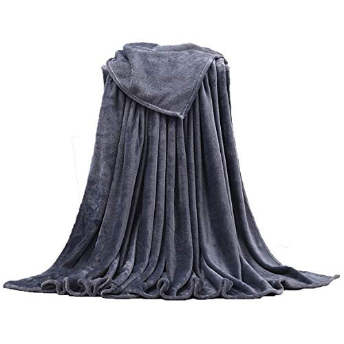 Throw Blankets Flannel Fleece Fuzzy Soft Warm and Lightweight Microfiber Bed Blanket for Couch Bed Slate Grey 48 inch x80 inch