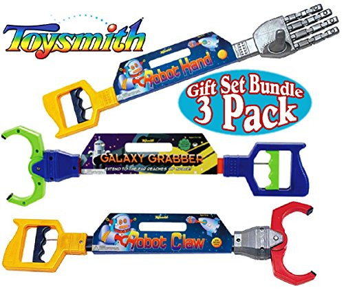 Toysmith Galaxy Grabber, Robot Hand & Robot Claw Gift Set Bundle - 3 Pack