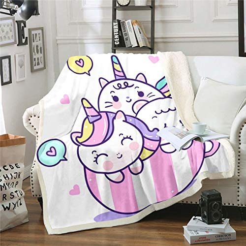 Cute Unicorn Sherpa Blanket Cartoon Cats Plush Blanket Magical Animal Fleece Throw Blanket for Sofa Couch Bed Lovely Pet Fuzzy Blanket Ultra Soft Room Decor Baby 30 inch x40 inch Cute Unicorn Sherpa Blanket Cartoon Cats Plush Blanket Magical Animal Fleece Throw Blanket for Sofa Couch Bed Lovely Pet Fuzzy Blanket Ultra Soft Room Decor Baby 30 inch x40 inch