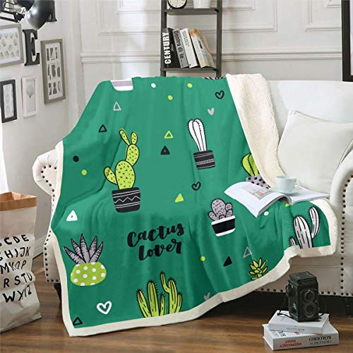 Cute Cactus Sherpa Blanket Cartoon Botanical Fleece Throw Blanket for Sofa Couch Bed Exotic Natural Plush Blanket Bright Ultra Soft Decor Green Plants Fuzzy Blanket Baby 30 inch x40 inch Cute Cactus Sherpa Blanket Cartoon Botanical Fleece Throw Blanket for Sofa Couch Bed Exotic Natural Plush Blanket Bright Ultra Soft Decor Green Plants Fuzzy Blanket Baby 30 inch x40 inch