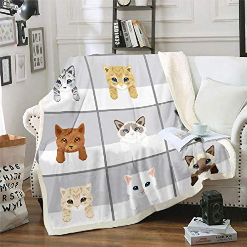 Cats Sherpa Blanket Cute Pet Cat Fleece Throw Blanket for Sofa Couch Bed Cartoon Animals Plush Blanket Ultra Soft Decor Lovely Animal Fuzzy Blanket Baby 30 inch x40 inch Cats Sherpa Blanket Cute Pet Cat Fleece Throw Blanket for Sofa Couch Bed Cartoon Animals Plush Blanket Ultra Soft Decor Lovely Animal Fuzzy Blanket Baby 30 inch x40 inch