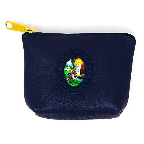 Real Leather Blue Rosary Purse Pouch Depicting The Lourdes Apparitions Catholic Gifts and Lourdes Prayer Card Real Leather Blue Rosary Purse Pouch Depicting The Lourdes Apparitions Catholic Gifts and Lourdes Prayer Card