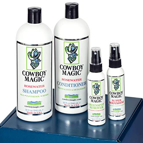 Cowboy Magic Show Ready Limited Edition Box Set Includes 32 Ounce Rosewater Shampoo 32 Ounce Rosewater Conditioner 4 Ounce Greenspot Remover 4 Ounce Superbody Shine Plus Bonus Gifts. Cowboy Magic Show Ready Limited Edition Box Set Includes 32 Ounce Rosewater Shampoo 32 Ounce Rosewater Conditioner 4 Ounce Greenspot Remover 4 Ounce Superbody Shine Plus Bonus Gifts.