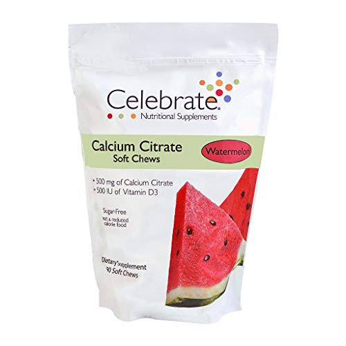 Celebrate Vitamins Calcium Citrate Soft Chews - 500 mg - Watermelon - 90 Count