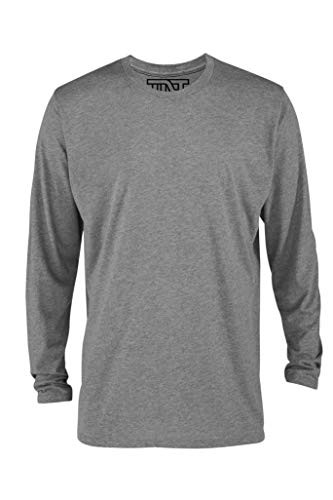 TNT Mens Long Sleeve Crewneck T-Shirt  Graphite Heather   XL