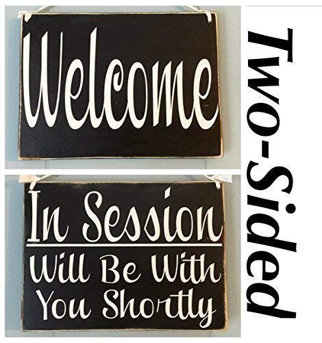Welcome In Session 8x6  Choose Color  Please Do Not Disturb Custom Office Spa Massage Medical Office Rustic Shabby Chic Wood Door Sign