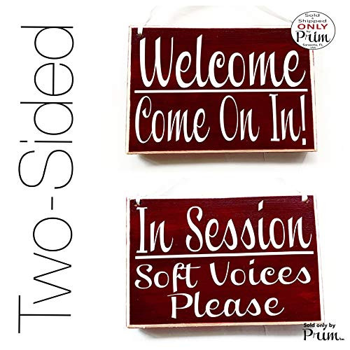 8x6 Welcome Come On In In Session Soft Voices Please Handmade Wood Sign   Please Do Not Disturb Office In Progress Shhh Door Plaque
