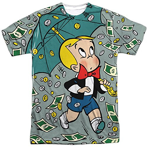 Trevco Mens Richie Rich Double Sided Print Sublimated T-Shirt Rain White X-Large
