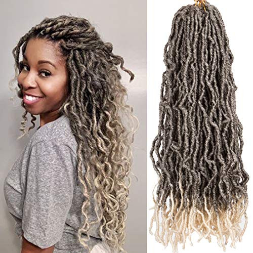 24 Inch Faux Locs Crochet Hair 6 Packs Pre-looped Goddess Locs Curly Extended Soft Locs Braiding Hair For Women Synthetic Hair African Roots 20Strands Pack 24inch 4 613