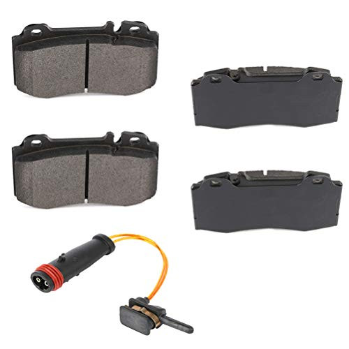 SCITOO 4 Front Ceramic Discs Brake Pads  plus  1 Front Rear Brake Sensors kits fit for Mercedes-Benz C230 C32 AMG C320 C350 C55 AMG CL500 CL55 AMG CL600 CLK500 CLK55 AMG CLK550 CLS500 CLS550 E350 E500